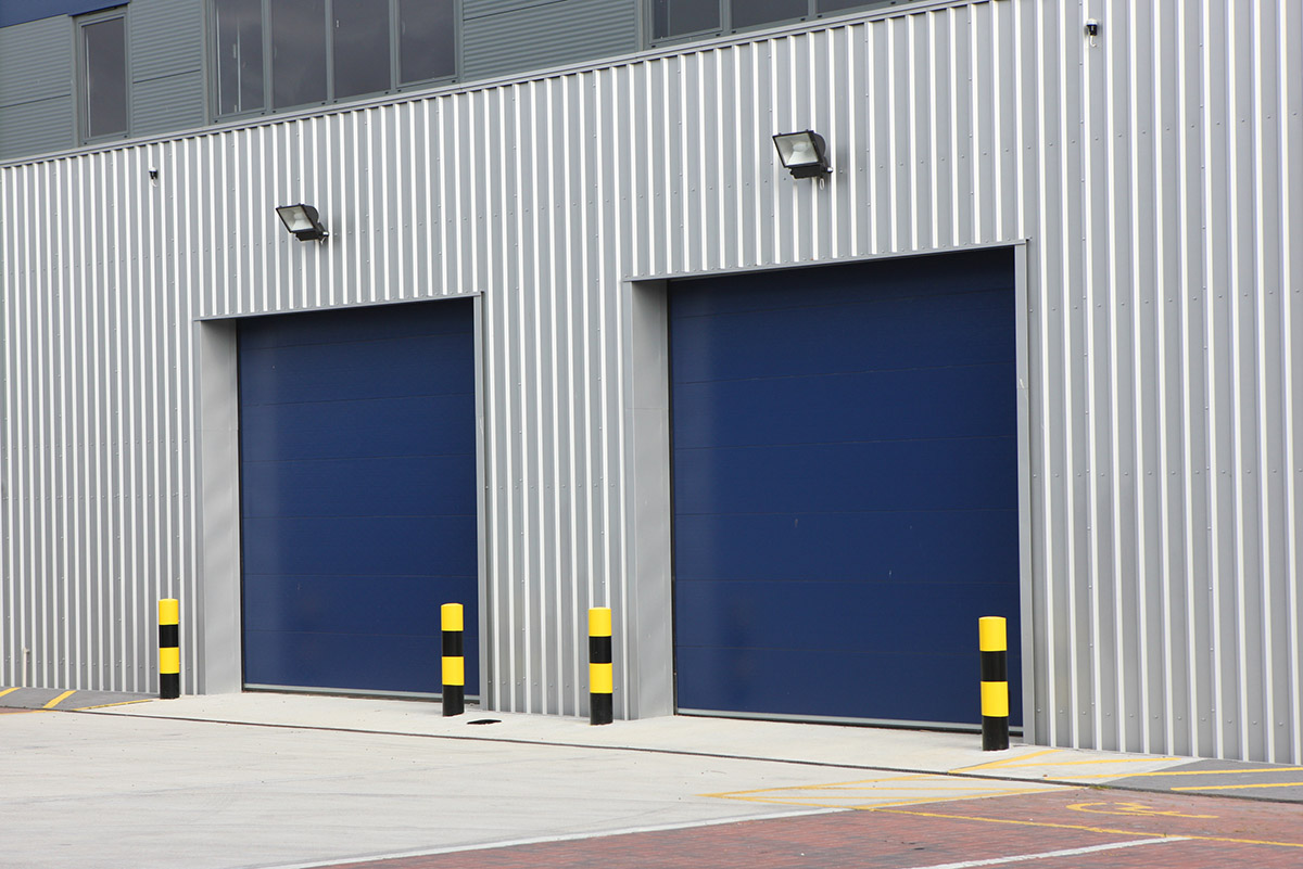 New industrial unit with steel roller shutter doors